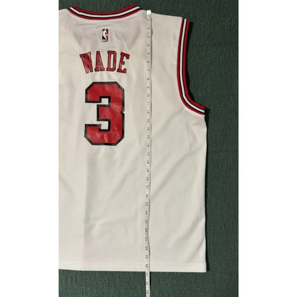 Wade Chicago Bulls Adidas White Jersey NBA BASKETBALL Shirt Men’s Size XL